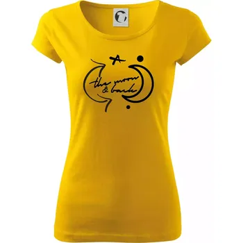 Dámské tričko The moon and back - Dámské triko Pure - 2XL ( Žlutá )
