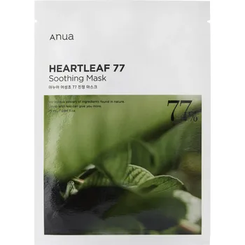 Pleťová maska Anua - Heartleaf 77% Soothing Sheet Mask - Hydratační a zklidňující maska se 77% extraktem z toulně srdčité - 25 ml