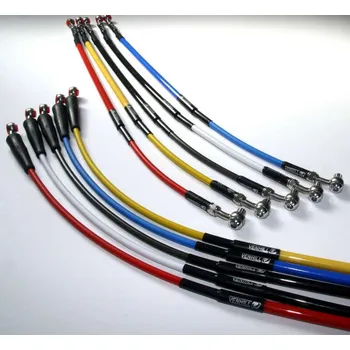 Nářadí na motocykly VENHILL Přední brzdová hadice černá/nerezová spojka Banjo K02-1-046/P/BLACK