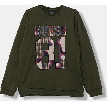 Dětská móda Dětská bavlněná mikina Guess L5YQ07.KA6R4.9BYA zelená 91X, vel. 166-175