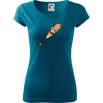 Dámské tričko Parové triko - baseballová pálka a míček - Dámské triko Pure - 2XL ( Petrolejová )