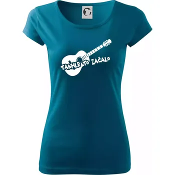 Kytara, takhle to všechno začalo - Dámské triko Pure - 3XL ( Petrolejová )