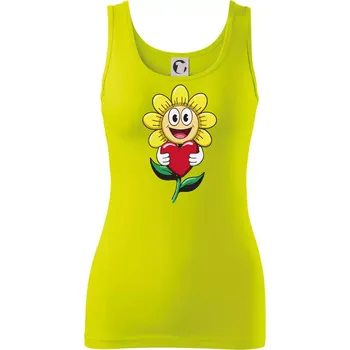 Dámské tričko Parové triko - Včela a květina - Dámské tílko - M ( Limetková )
