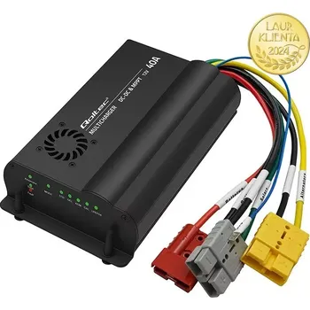 Nabíječka autobaterie *Qoltec 51921 Automatická nabíječka Qoltec DC-DC 12V s MPPT regulátorem | 40A | LiFePO4 AGM GEL STD (Automatická DC-DC nabíječka Qoltec 51921 s MPPT regulátorem 40 A. Podpora LiFePO4, AGM, GEL, STD baterií. Vstup 12 V, priorita solárního nabíjení, vysoká)