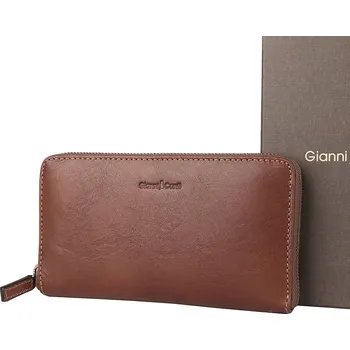 Peněženka Luxusní celozipová hnědá kožená peněženka Gianni Conti no. 918