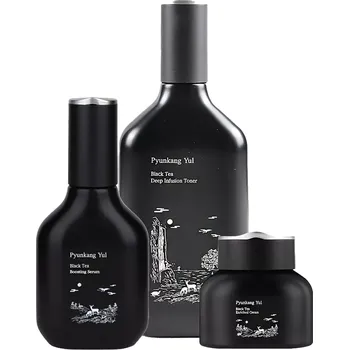 Pleťový krém Pyunkang Yul - Black Tea Line Gift Set - Zpevňující sada - Tonikum 130ml + Sérum 45ml + Krém 60ml