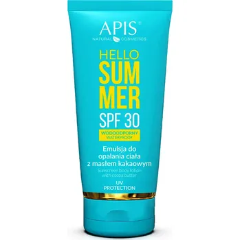 Přípravek na opalování Apis - Hello Summer - SPF30 Waterproof - Sunscreen Body Lotion with Cocoa Butter - Ochranná emulze na tělo - 200 ml
