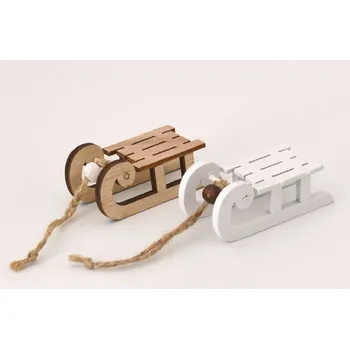 Dřevěná dekorace - Sáňky 7,5 cm - PŘÍRODNÍ