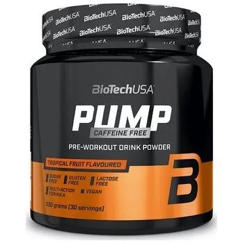 Anabolizér BioTech Pump Caffeine Free 330 g tropical fruit (tropické ovoce)