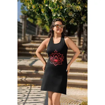 Dámské šaty Himalife Šaty Lotos - černá s červenou Velikost: L