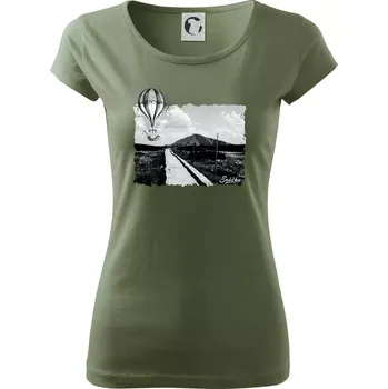 Dámské tričko Retro Sněžka - Dámské triko Pure - XS ( Khaki )