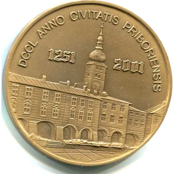 PŘÍBOR. 750. výročí založení města. Pozlacená medaile.