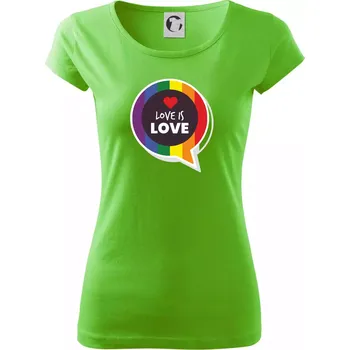 Dámské tričko Love is love bublina - Dámské triko Pure - XL ( Apple Green )