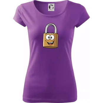 Dámské tričko Parové triko - Zámek a klíč - Dámské triko Pure - XS ( Fialová )