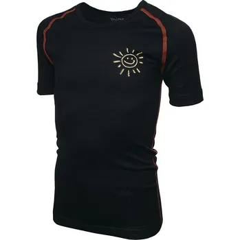 Chlapecké tričko Duras Péťa dětské tričko kr. rukáv merino sluníčko/černá+červený šev Velikost 140