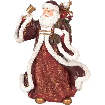 Bytová dekorace Červená vánoční dekorace Santa Claus s dárky - 15*11*20 cm