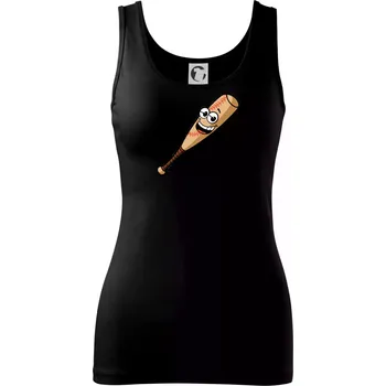 Dámské tričko Parové triko - baseballová pálka a míček - Dámské tílko - S ( Černá )