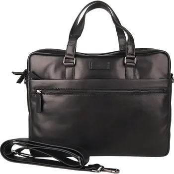 Kabelka Velká luxusní kožená černá business taška do ruky Gianni Conti no. 20