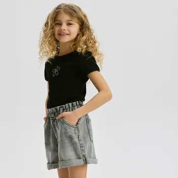 Dívčí sukně Reserved - Džínové kraťasy paperbag - světle šedá - 311DW-09J - 311DW-09J-152