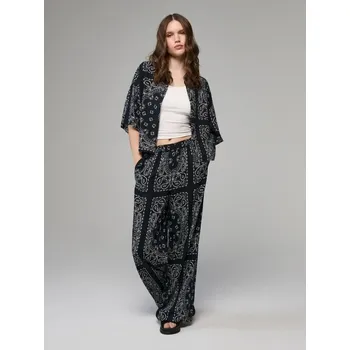 Kalhoty s širokými nohavicemi - XS - House - černá - 684GB-99X