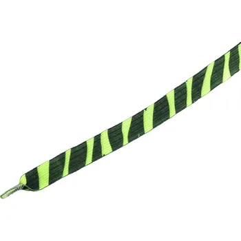 Tkaničky do bot Dětské elastické tkaničky Tobby ploché zebra black/lime Velikost 95 cm