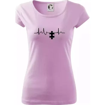 Dámské tričko EKG puzzle párové - Dámské triko Pure - M ( Orchid )