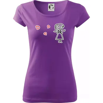 Dámské tričko Láska bublifuk - Dámské triko Pure - 2XL ( Fialová )