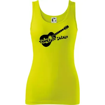 Dámské tričko Kytara, takhle to všechno začalo - Dámské tílko - L ( Limetková )