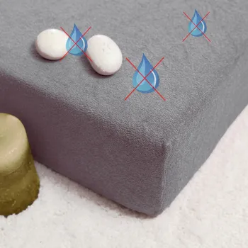 Chránič matrace Domácí pohoda | Nepropustné a prodyšné froté prostěradlo s polyuretanem 100x200 - šedé