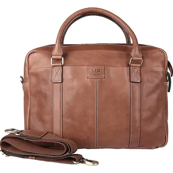 Kabelka Velká luxusní kožená hnědá (cognac) business taška do ruky Marta Ponti C1