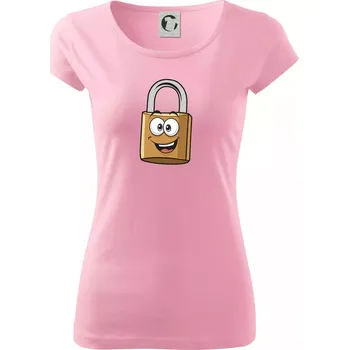 Dámské oblečení Parové triko - Zámek a klíč - Dámské triko Pure - XS ( Růžová )