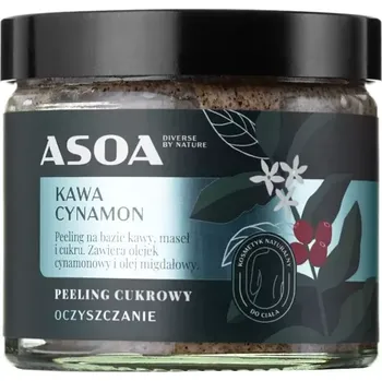 Tělový peeling Asoa - Cukrovo kávový tělový peeling - se skořicovým olejem - 250 ml