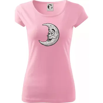 Dámské tričko Parové triko - Vlk a měsíc - Dámské triko Pure - M ( Růžová )