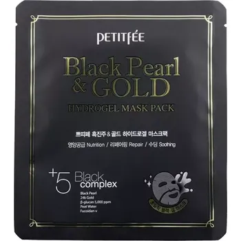 Pleťová maska Petitfee - Black Pearl & Gold Hydrogel Mask Pack - Hydrogelová pleťová maska - černá perla a zlato - 32 g