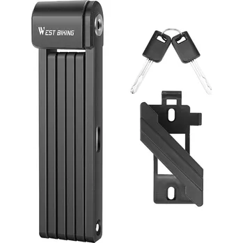 Zámek na kolo West Biking YP0705036 skládací zámek na kolo s odrazkou 10x850mm