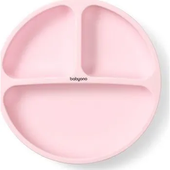 dětská jídelní sada BabyOno 1482/01 SILIKONOVÁ DESKA S PŘÍSAVKOU RŮŽOVÁ