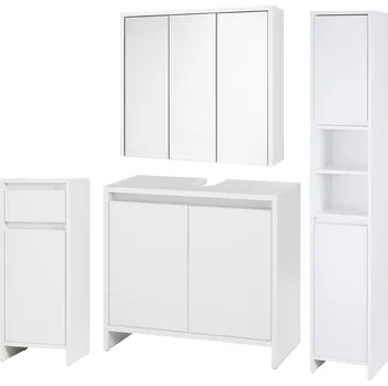 Koupelnový nábytek LIVARNO home Sada skříněk Oslo, bílá, 4dílná