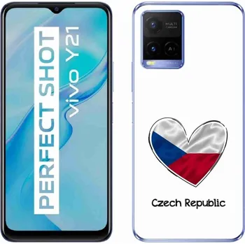 Pouzdro na mobilní telefon Gelový kryt mmCase na Vivo Y21/Y21s/Y33s - vlajka srdce bílé pozadí