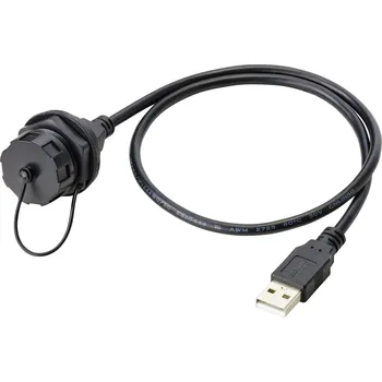 Elektrická zásuvka TRU COMPONENTS Vestavná zásuvka USB 2.0 typ A zásuvka, vestavná 50 cm IP67 Množství: 1 ks