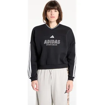 Pánská mikina Mikina adidas W Tiro Cut 3 Stripes Fleece Sweatshirt Black/ White L