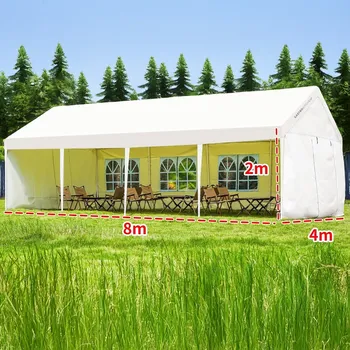 Zahradní stan Cateringový párty stan 4 × 8 m - zesílená textilie | Gastrokitchen