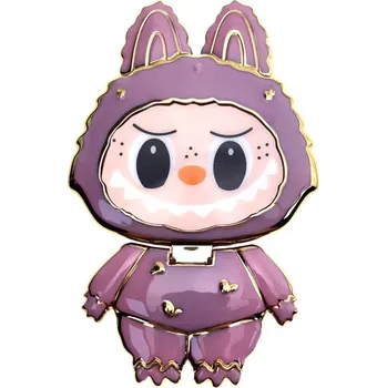 Labubu držák na telefon se zrcátkem - Fialovo Zlatý