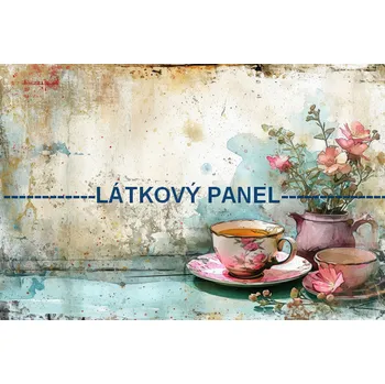 Látkový panel - Zátiší se šálkem - VI-72 Velikost: 50x33cm, Materiál: Bavlna
