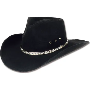 Klobouk Stars and Stripes Westernový černý klobouk - Kansas Velikost: 61 cm (XL)