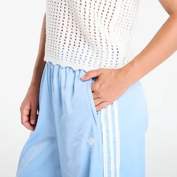Dámské kalhoty Kalhoty adidas Originals Satin Wide Leg Tracksuit Bottoms Ruffle 3-Stripes Clear Sky XS