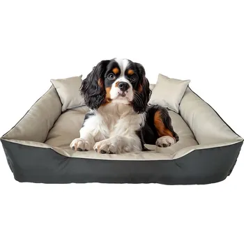 Pelíšek pro psa Nepromokavý pohodlný pelíšek pro psy s polštáři - šedý Šírka: 45 cm | Dĺžka: 55 cm