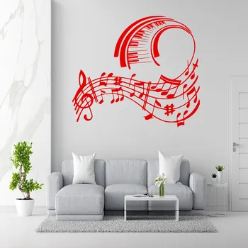 Samolepící dekorace Živá Zeď Samolepka na zeď Skladba pro klavír Barva: červená, Velikost: 60 x 52 cm