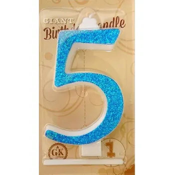 Svíčka Svíčka velká modrá číslo 5
