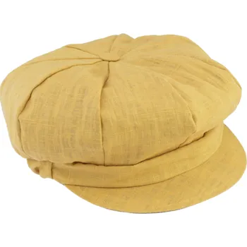 Čepice Fiebig - Headwear since 1903 Dámská žluta letní bekovka - 100% len Velikost: 56 cm