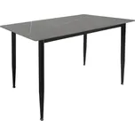 Jídelní stůl, šedý mramor/černá, 121x71 cm, FLORENC TYP 1
